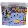 Hama Perlen 8573 Barattolo di Perline da Stirare con Circa 600 Perline da Lavoro Maxi Colorate con Diametro di 10 mm in Un Mix di Colori Solidi 2, Divertimento Creativo per Grandi e piccini