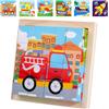 KOIROI Puzzle in legno, puzzle 3D, 6 in 1, con 16 dadi, puzzle in legno, Montessori, giocattolo per bambini a partire da 1 2 3 4 anni