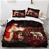 AcaimE Natalizio Natale Natalizi 200 X 200 Cm Set Copripiumino Matrimoniale Antirughe No Stiro Poliestere Di Alta Qualità Set Copripiumino Una Piazza E Mezza Con 2 Federe 50X75Cm