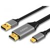 WJESOG HDMI a USB C Cavo da 6.6ft 4K@60Hz con alimentazione USB, Supporto Convertitore da HDMI Maschio a tipo C maschio Touch per MacBook Pro, Mac Air, Nreal Air VR