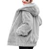 EGSDMNVSQ Giacca Invernale Donna Calda Giacca in Peluche Giacca in Pelliccia Sintetica Cappotto in Pile con Cappuccio Giacca Ispessita di Grandi Dimensioni Felpa con Cappuccio con Zip e Coulisse