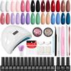 Phoenixy Kit Unghie Gel Completo, 14 Coloris Kit Smalto Semipermanente con Top Base Coat, 48W Lampada UV LED Unghie Kit Semipermanente Unghie