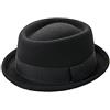 INOGIH Cappello Pork Pie Bombetta in Feltro di Lana Porkpie Boater Derby Cappello Fedora per Uomo Donna (S/M)