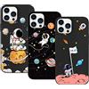 ZhuoFan 3 Pezzi Cover per Samsung Galaxy S21 FE (5G) 6,4, Nero Silicone Aesthetic Custodia con Astronauta Disegni, Ultra Sottile Morbida TPU Antiurto Originale Protettiva Case per samsung s21 fe