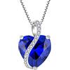 YL Collana Cuore Argento 925 con 12 Pietra Portafortuna Zirconia Cubica Ciondolo per donna