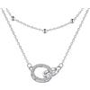 Micory Collana Donna Argento Sterling 925 Collana Doppio Anello con Cofanetto Regalo-Gioielli da donna