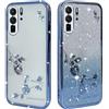 BAOJAY Compatibile per Huawei P30 Pro Silicone Case [Glitter Bling Cover Glitter Clear View,Custodia Trasparente Antiurto regali per ragazze e signoreo-blu