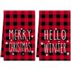 Ohok 2 asciugamani natalizi 45 x 65 cm, decorazione alla moda, strofinacci da cucina Grinch Babbo Natale, strofinacci morbidi in microfibra, per bagno, cucina, panno asciutto, decorazione natalizia