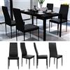 YIMING Set di 4 sedie per sala da pranzo, case schienale set sedie da cucina, gambe in metallo (nero, 42 × 48 × 98 cm)