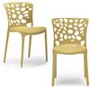 REDÒKASA Set 2 sedie in polipropilene AMBER, MADE IN ITALY, impilabile, resistente ai raggi UV, design moderno, ideale per sala da pranzo, cucina, sala d'attesa, bar, ristoranti o giardino (Senape, 2)