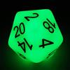 BESCON DICE Bescon Jumbo Glowing D20 38MM, Big Size 20 Lati Dice Jade Glow In Dark, Big 20 Faces Cube 3,8 cm