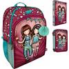 Gorjuss ZAINO SCUOLA compatibile con Santoro Gorjuss London Firework Fuochi d'artificio + astuccio 3 piani completo + diario 2022/2023 + Omaggio portachiave paillettes + omaggio 10 penne