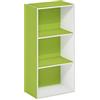Furinno Luder Libreria a 3 ripiani aperti, verde/bianco