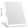 WEILY Specchio Trucco con 72 Luci LED, Touch Screen Tre Colori Regolabile Illuminato Specchio Trucco, 2000 mAh USB Ricaricabile Specchio da Viaggio (Bianco)
