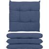 GLHOME Idee per la casa GL HOME Set 4 o 6 Cuscini Sedia Con Lacci a 4 Punti Made in Italy - Cuscini Imbottiti 40 x 40 per Sedie Cucina - Comodi e Morbidi - 4 Pezzi/Blu