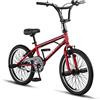 Licorne Bike Licorne - Bicicletta "Jump Premium BMX", sistema a rotore a 360°, 4 perni in acciaio, carter, ruota libera (rosso, Freestyle)