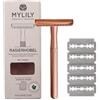 MYLILY Rasoio da donna I Your Perfect Shave I Your Perfect Shave Rasoio di sicurezza da donna Rasatura manuale Zero sprechi Rasatura oro rosa