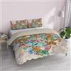 Italian Bed Linen Parure copripiumino 100% cotone, Stampa digitale KI-OSA, KIO-660, Matrimoniale