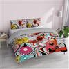 Italian Bed Linen Parure copripiumino 100% cotone, Stampa digitale KI-OSA, KIO-LM02, Matrimoniale