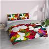 Italian Bed Linen Parure copripiumino 100% cotone, Stampa digitale KI-OSA, KIO-638, Matrimoniale