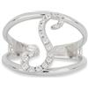 Artlinea, Anello in Argento 925 Sterling, Gioiello Personalizzato con la Lettera S Corsiva, con Pavé Zirconi, Retro Aperto con Misura Regolabile 12-18, Made in Italy