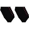 Liabel Slip Donna Modello Midi, Offerta 6-12 Pezzi, Slip Donna Cotone Art T25 (12 Pezzi Nero, XL)