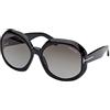 Tom Ford Occhiali da Sole GEORGIA-02 FT 1011 Black/Smoke Shaded 62/17/135 donna