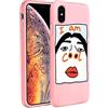 ZhuoFan Cover iPhone X, Custodia Cover Silicone Rosa con Disegni Ultra Slim TPU Morbido Antiurto 3d Cartoon Bumper Case Protettiva per iPhone X, Cool