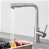 WOOHSE Rubinetto Cucina con Doccetta Estraibile, Miscelatore Cucina Girevole a 360°, Rubinetti Cucina con 2 tipi di Getto, Rubinetto Lavello in Acciaio inox Spazzolato, Fontana Lavello Cucina