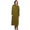 Ulla Popken Felpa Dress with Waterfall Collar Vestaglia, Giallo/Verde, 48-50 Donna