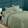 Duquennoy & Lepers 1867 Linge de lit Parure da letto matrimoniale 240 x 220 cm - copripiumino 240 x 220 cm con patta e 2 federe 63 x 63 cm in percalle di cotone 80 fili di qualità - verde salvia
