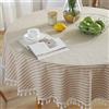 Plenmor Tovaglia Cotone Rotonda, Tovaglia Rotonda Cotone Tovaglia Lino Tovaglia Decorativa Tavolo da Salotto (Beige, 140cm)