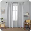 GIRASOLE HOME Coppia Tende Barbados Termiche Totalmente Oscuranti 2 Pannelli da 70x240cm con Tasca, Bianco Fumo