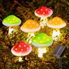 Joycome Ornamenti solari da giardino a 6 LED a forma di fungo, impermeabili, per esterni, funghi, ornamenti per vialetti, paesaggi, recinzioni, prato, cortile, decorazioni per feste di nozze