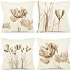 ZWJD Fodera per Cuscino Decorativa in Lino 45x45 Set di 4 Fodere per Cuscini Floreale Pittura ad Acquerello Fodere per Cuscini per Divano Camera da Letto Divano Cuscino per Esterno 45x45cm A248-18