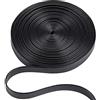 GORGECRAFT 5 m di Strisce di Pelle Ripiegabili Nastro di Rifinitura in Pelle Cinturino in Finta Similpelle A Grana Nera Lychee 10 mm di Larghezza Cordoncino di Cuoio Piatto per Cucito Fai da Te