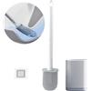 JurciCat Scopino wc silicone (bianco e nero)Scopino bagno wc Scovolino bagno wc con supporto ad asciugatura rapida Scopino wc verticali e a parete Per la pulizia profonda dei bagni
