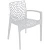 IGAP SPA GRANDSOLEIL Grand Soleil Sedia impilabile da esterno Gruvyer, polipropilene highmop, 56.5 x 55 x 81 cm, bianco