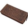myledershop Grande portafoglio da donna in pelle bovina/portafogli/portafoglio protezione RFID & NFC + kit da cucito (Cognac)