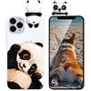 Yoedge Cover per Apple iPhone SE 3 con 3D Cartoon Doll, Bianca Custodia Morbido Silicone con Print Panda Pattern Drop Protection Antiurto Back Bumper Phone Case per iPhone 7/8 / SE 2, Panda 02