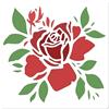 GORGECRAFT Rose Stencil Modelli Grandi Foglie di Fiori Stencil Bloom Motivo Floreale Riutilizzabili Quadrati Plastica Pittura Stencil Segno per Scrapbooking Creazione di Carte Fai da Te 18x18cm