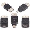 Adattatore USB, mini USB femmina a 5 pin su connettore USB-B, 90 gradi a  sinistra e a destra : : Informatica