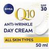 NIVEA Q10 Crema da giorno anti-rughe Power Protecting SPF 30 (50 ml), crema viso antirughe con pelle identica Q10 e creatina, crema viso per 3 rughe e macchie di età