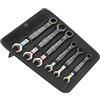 Wera 05020022001 6000/6002 Joker 6 Set 1, Kit con chiavi a forchetta doppia e combinate a cricchetto, metrico, 6 pezzi