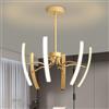 minifair Lampadario Cucina LED Dimmerabile,Lampade A Sospensione Moderne Con 6 Corpo Lampada Ruotabile,Plafoniera Dimmerabile Oro 3000-6000K Per Soggiorno,Camera Da Letto, Sala Da Pranzo,60W φ800Xh560