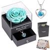 OIOYLEY Rosa Eterna con Collana - Confezione Regalo per Lei, Idee Romantiche per San Valentino, Anniversario, Compleanno, Festa della Mamma, Natale