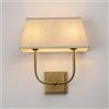 JIMUBEAM Applique vintage a 2 luci con paralume in tessuto di lino, lampadario da bagno a doppia testa in ottone antico, lampade da parete per interni per camera da letto soggiorno cucina