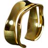 NicoWerk anello da donna in argento a onda realizzato in argento sterling 925 traforato placcato oro lucido liscio sorprendente giocoso regolabile aperto SRI947