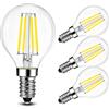 BRIMAX Lampadine Led E14 Dimmerabile Luce Calda 2700K 4W = 40W Lampadina esterno G45 Filamento Lampadina vintage risparmio energetico - Luce led Eco friendly lampadine a led Pacco da 4