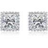 Diamond Treats Orecchini Donna in Argento Sterling 925, Orecchini Quadrati con Pietre Zirconi Bianchi, Blu, Verdi o Rossi, Orecchini in Argento 925 con una Confezione Regalo